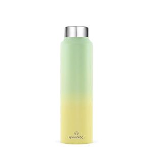Speedex Stainless Steel Water Bottle 1 Ltr, Yellow & Green, Stainless Steel Screw Cap, Bottle for Girls and Boys, Adults & Kids, Gym, Sports, Fridge Use, School & Office - 1000ml (Set of 1)